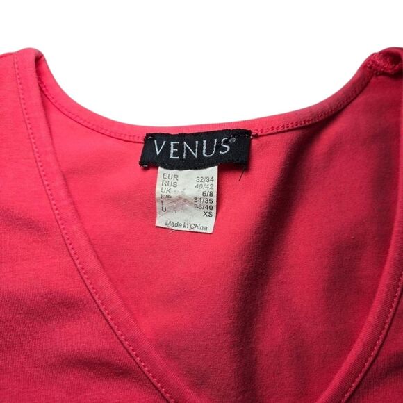 Venus V-Neck Tee - Pink/Salmon - Picture 4 of 6
